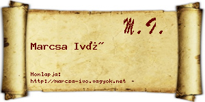 Marcsa Ivó névjegykártya